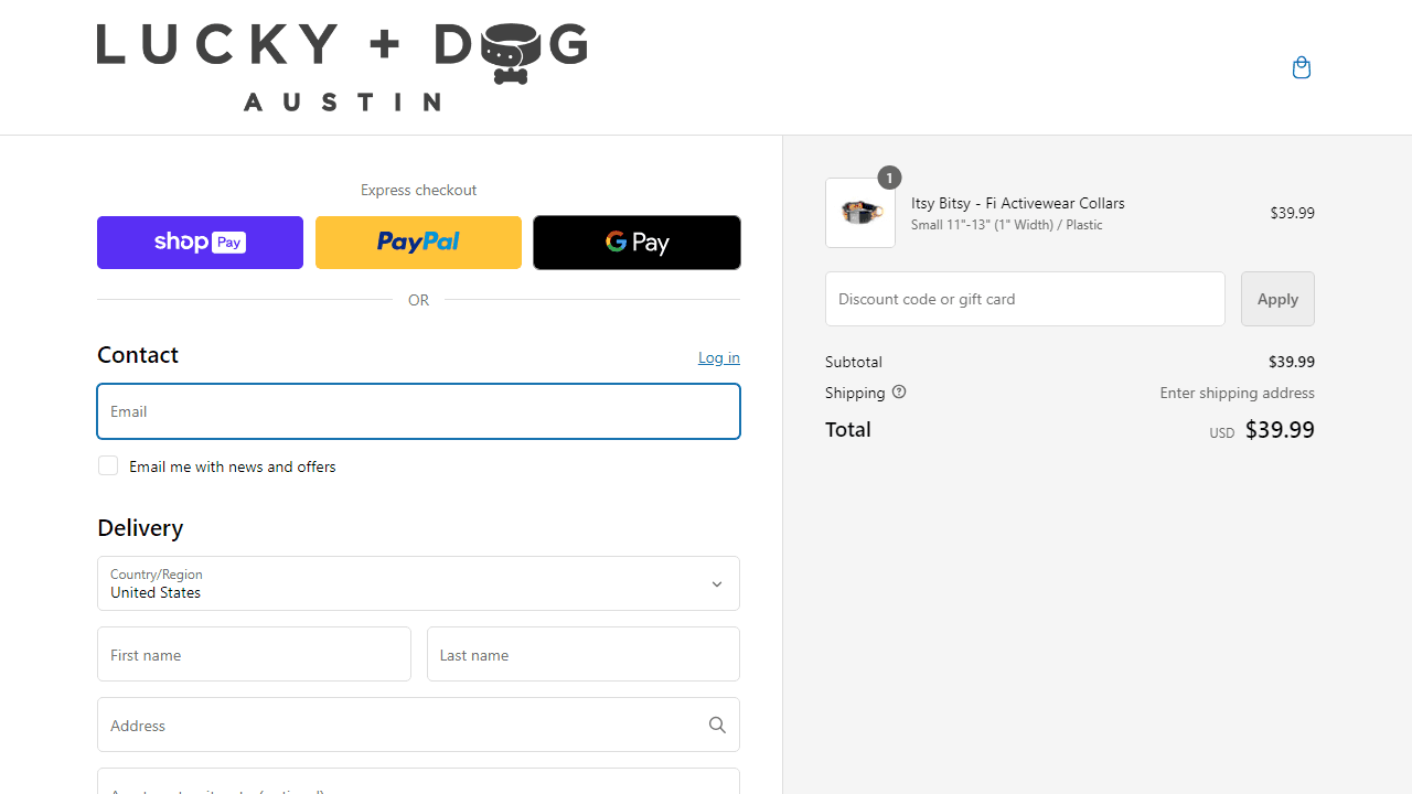 How to apply LUCKY + DOG coupon code